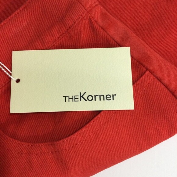 The Korner Womens Rio Cotton Button Front Denim A-Line Skirt Red Size 4 NWT - Picture 4 of 7